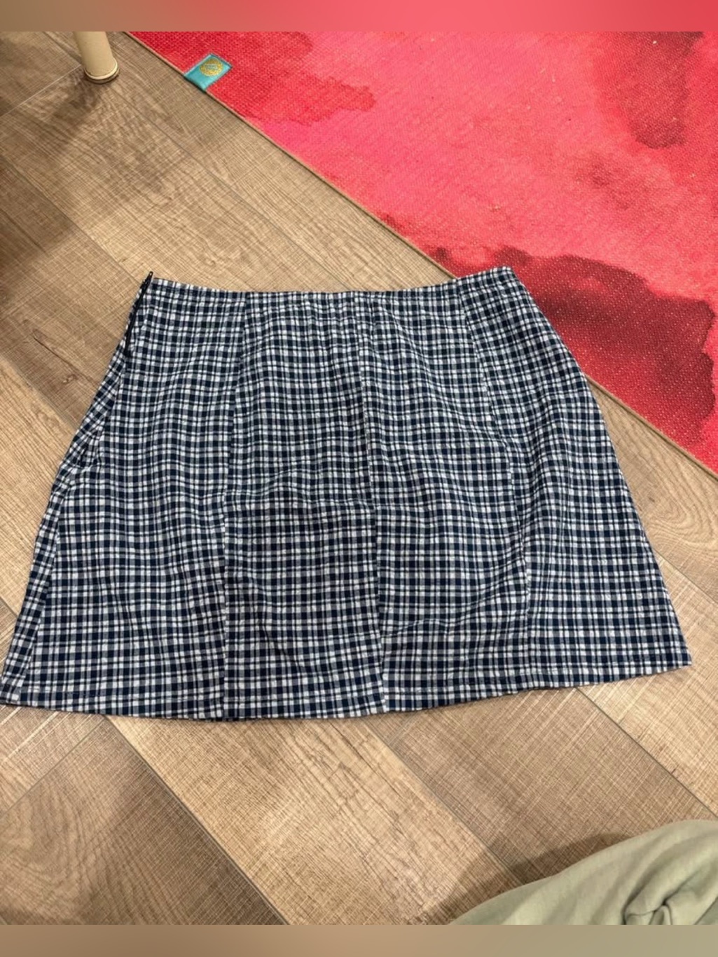 Classic Navy Plaid A-Line Skirt - Urban Outfitters